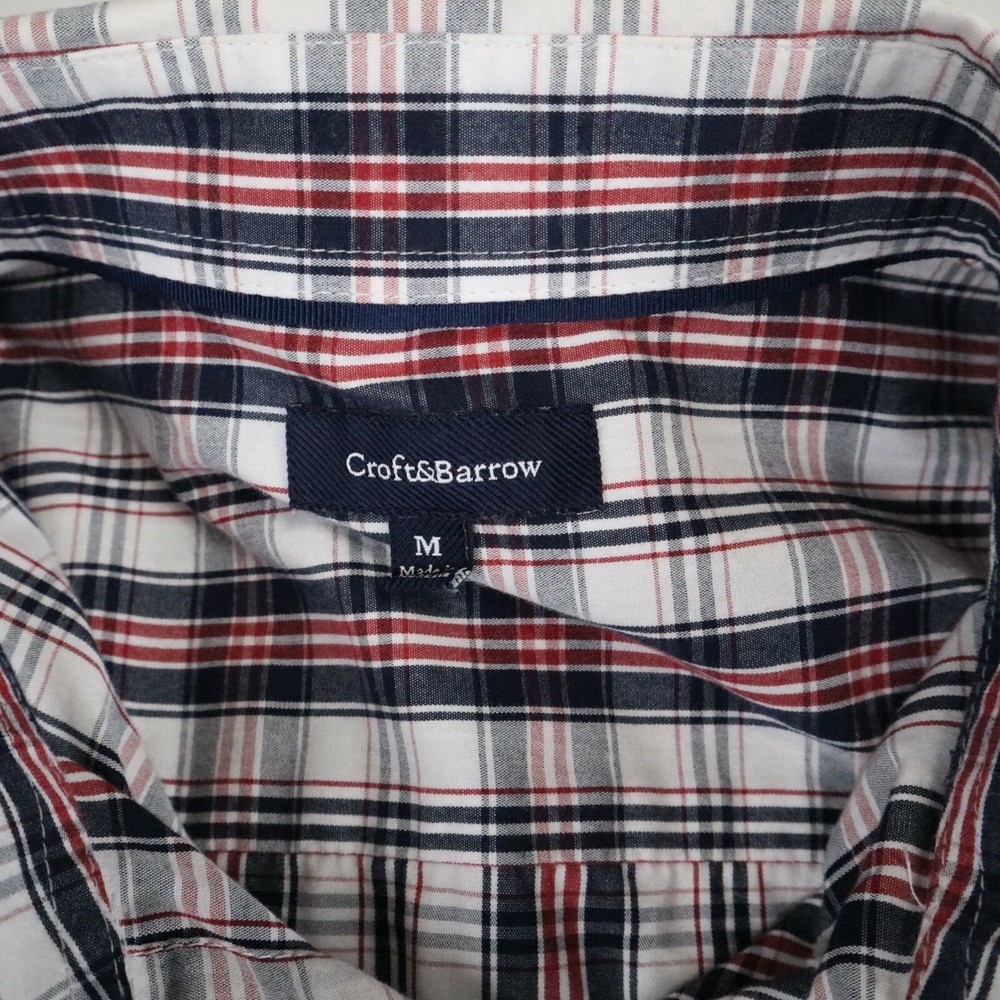 Croft & Barrow Shirt Mens Medium Casual Pocket Button‎ Down Plaid Long Sleeve - Picture 6 of 7